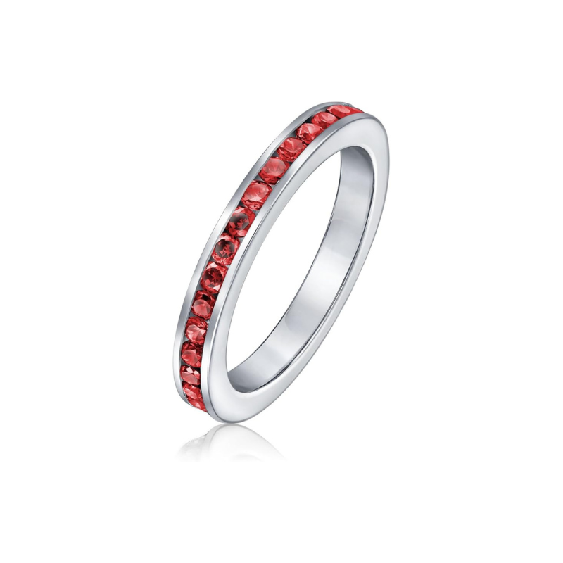 Anillo de Eternidad con Rubí | Oro blanco