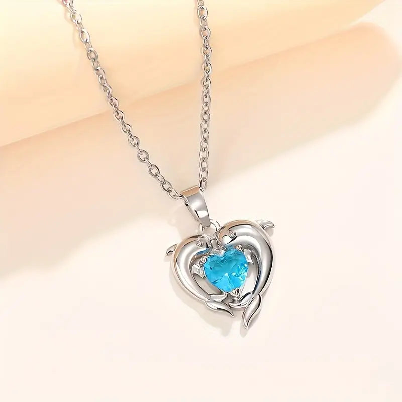 Collar Oceanheart Gemelos | Oro blanco