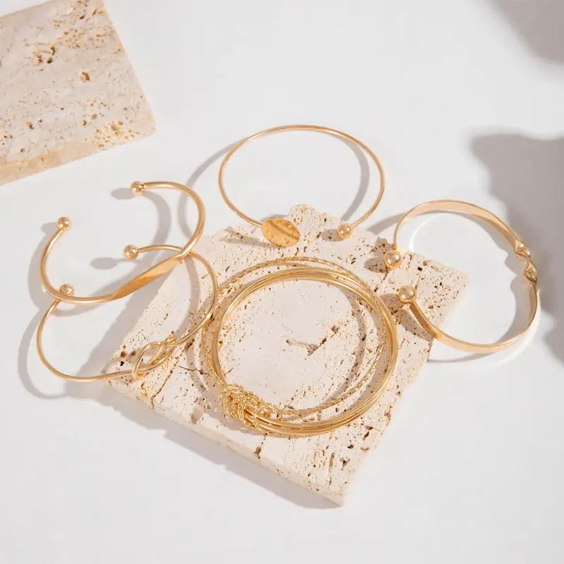 Juego de Pulseras Elegancia Anudada | Oro