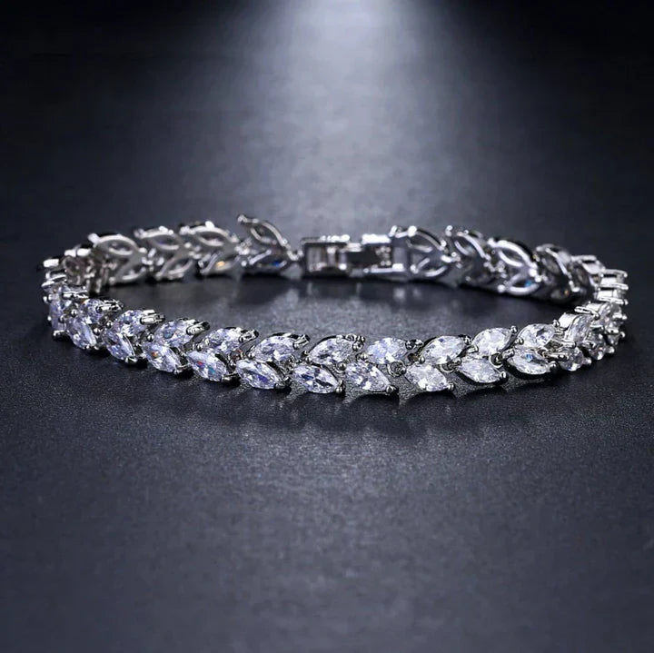 Pulsera Nemorina Foliora | Oro blanco
