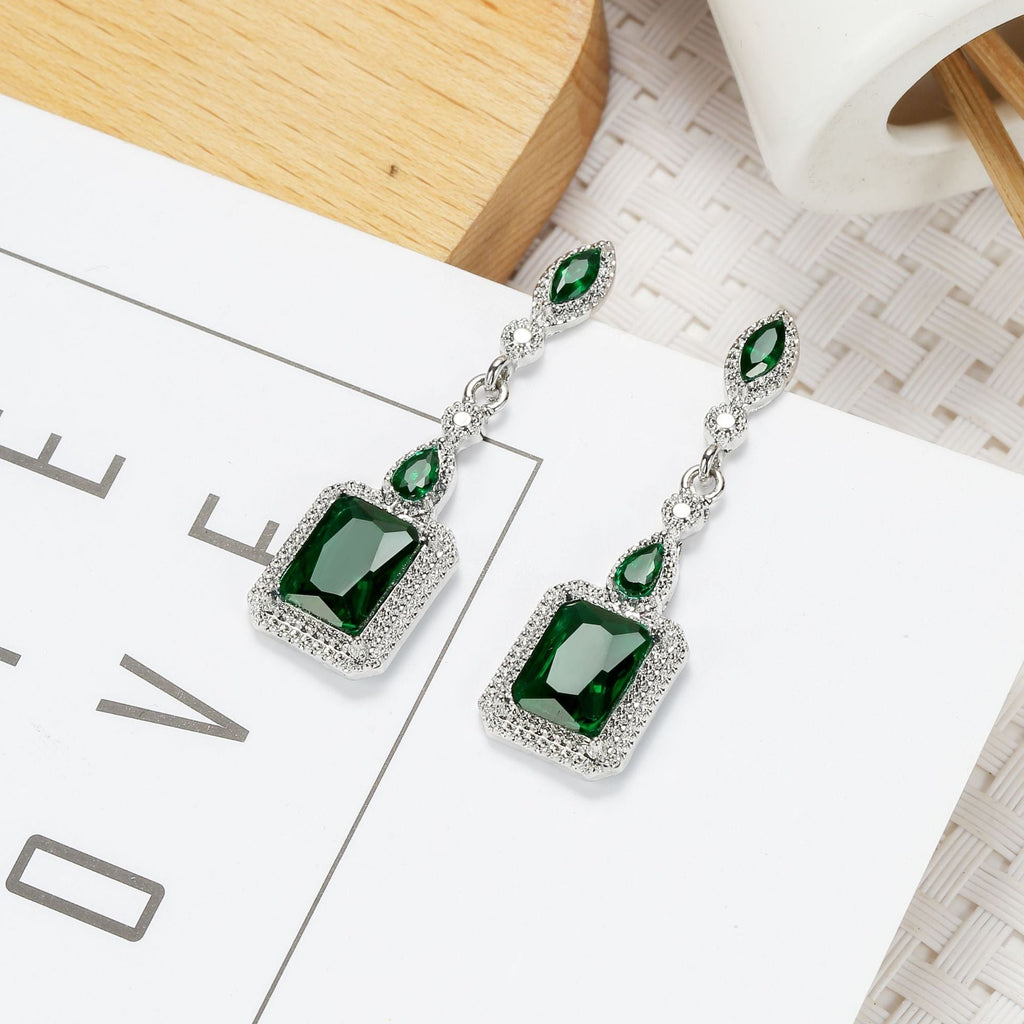 Aretes Verdancia Clarion | Oro blanco