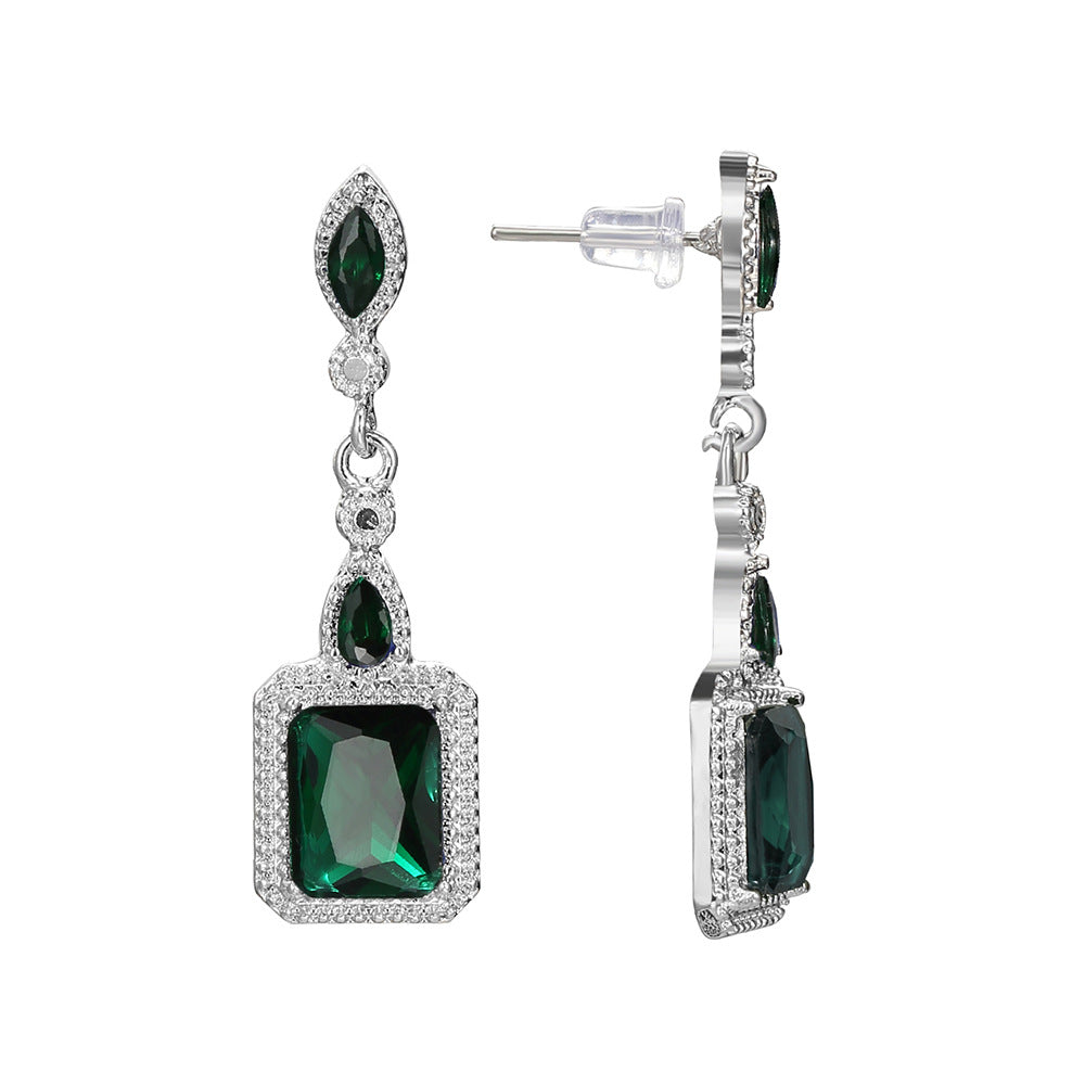 Aretes Verdancia Clarion | Oro blanco