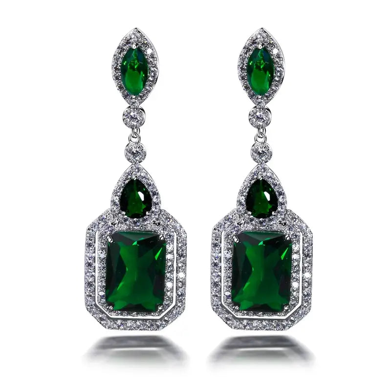 Aretes Verdancia Clarion | Oro blanco