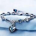 Pulsera Corazón Océano Brillo | Oro blanco
