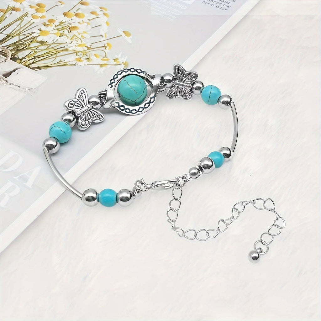 Pulsera Oasis Drift con Mariposa | Oro blanco