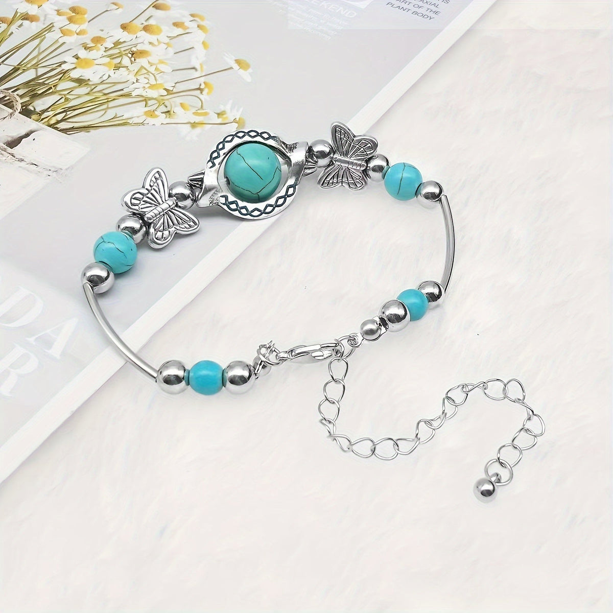 Pulsera Oasis Drift con Mariposa | Oro blanco