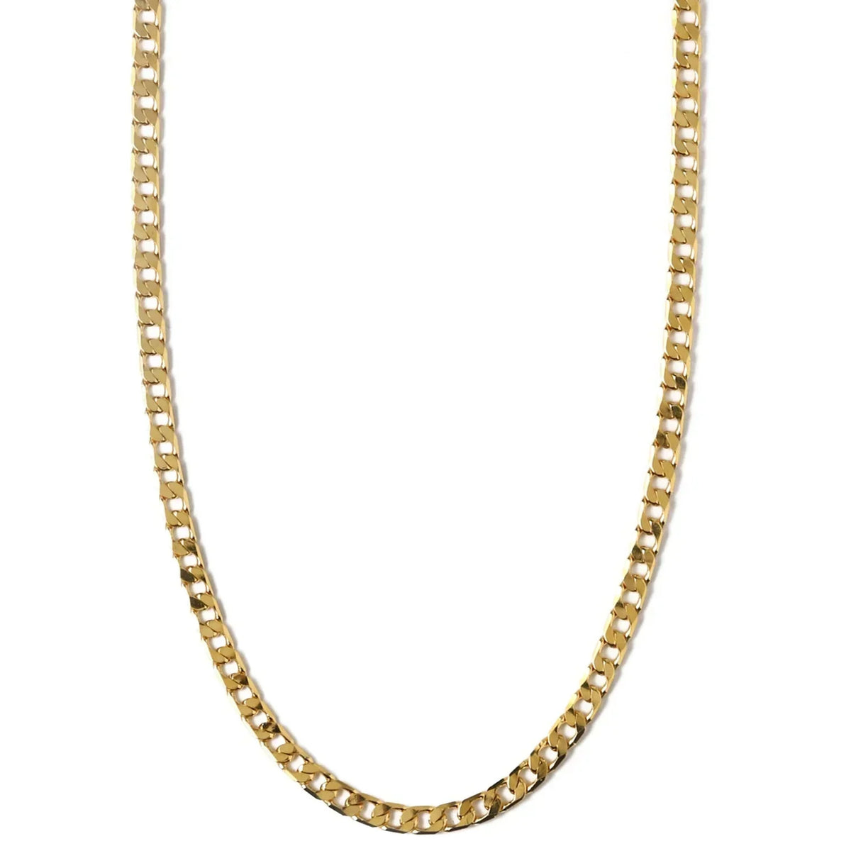 Collar Cadena Barbada de Eslabones Planos | Oro blanco