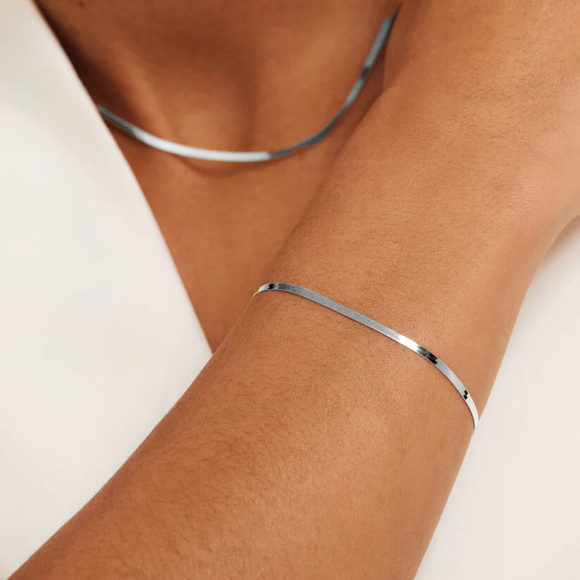 Pulsera Soleil Serpiente | Oro blanco