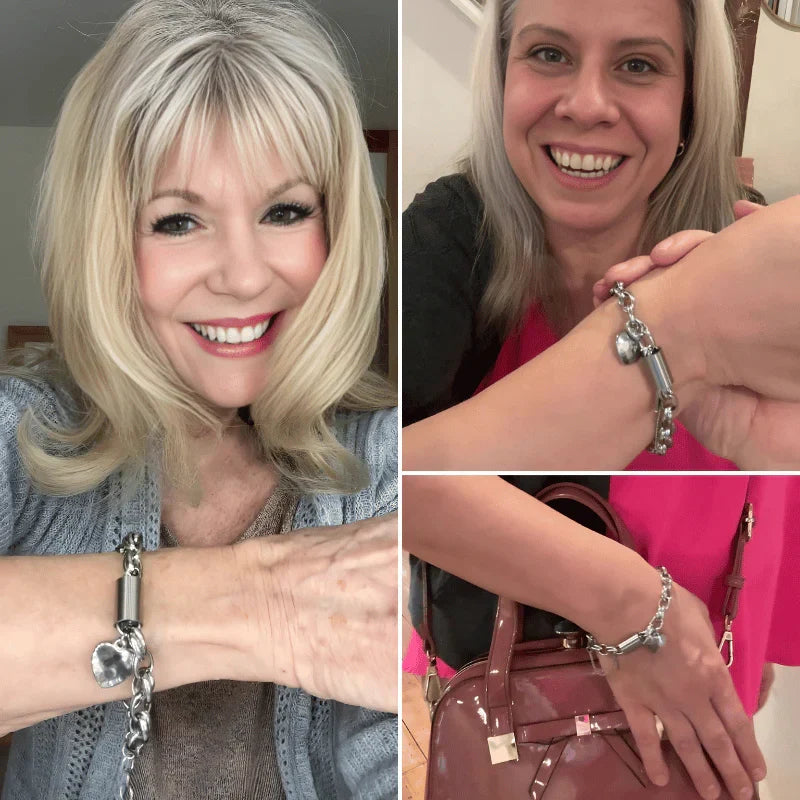 Pulsera Gruesa con Corazón | Oro blanco