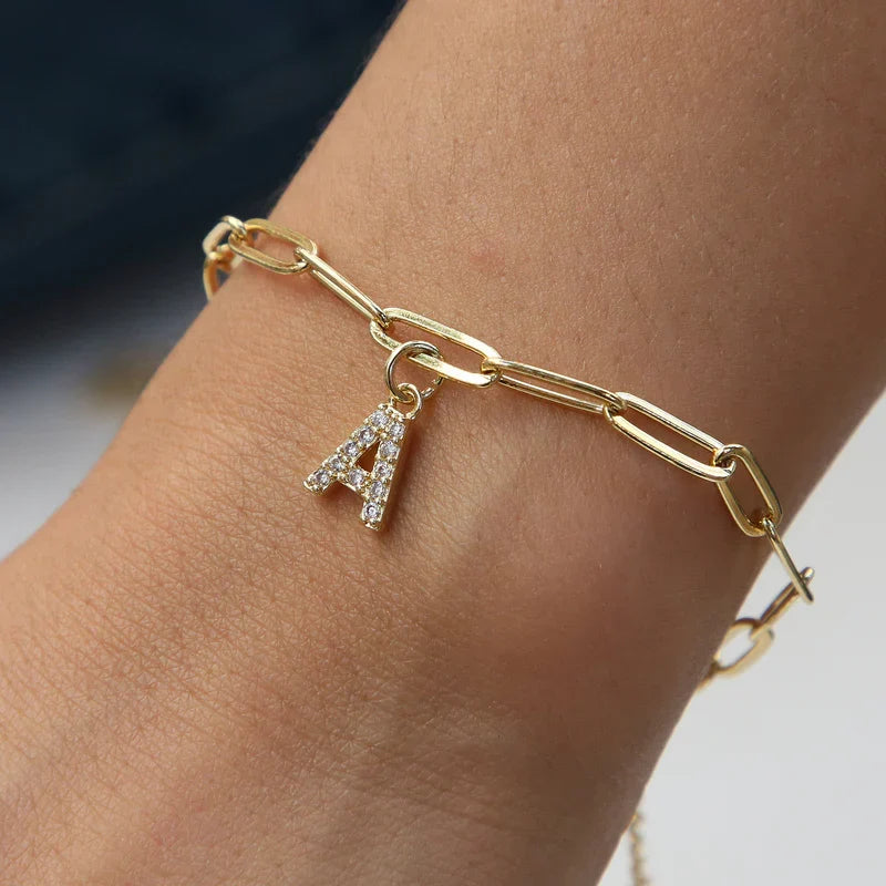 Pulsera Dije con Iniciales | Oro
