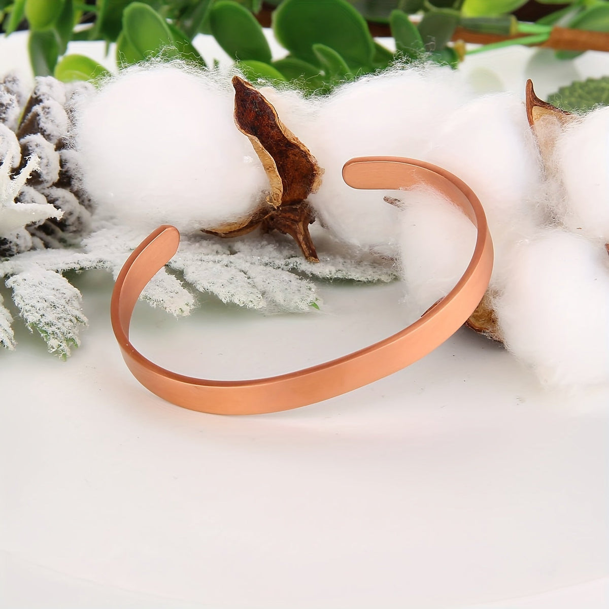 Pulsera Brazalete Minimalista de Cobre