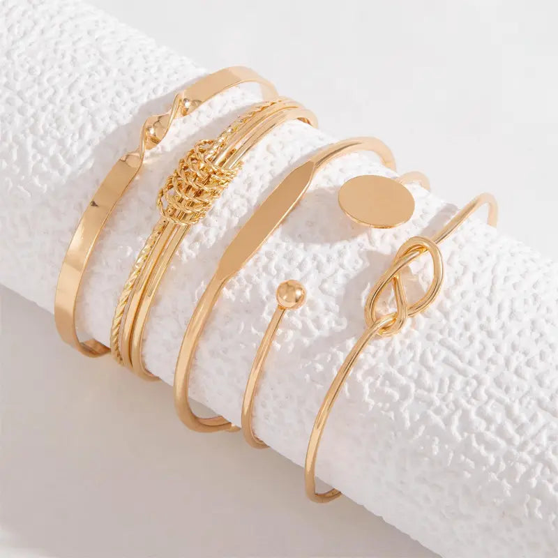 Juego de Pulseras Elegancia Anudada | Oro