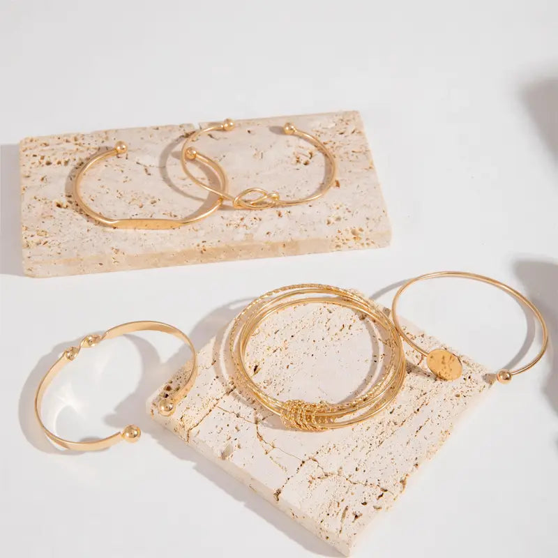Juego de Pulseras Elegancia Anudada | Oro
