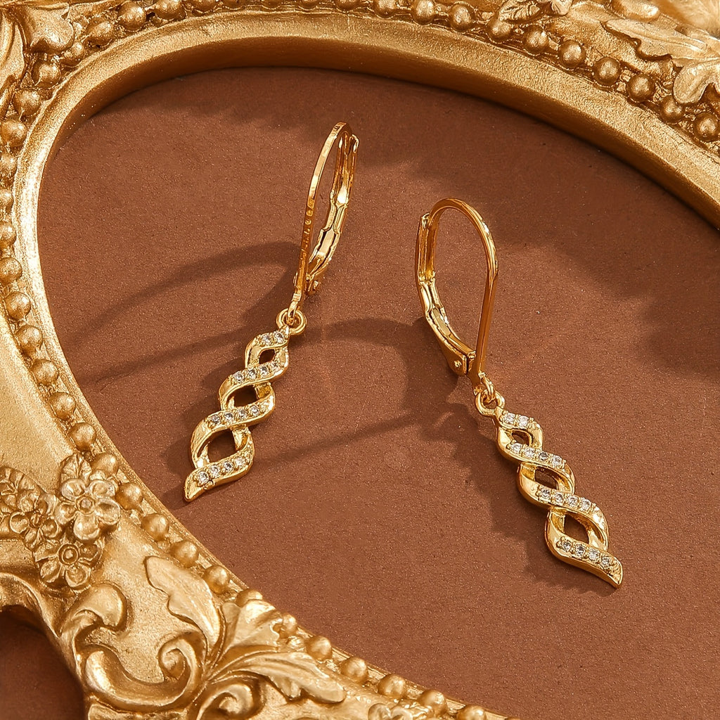Aretes Ava Retorcidos Brillantes | Oro