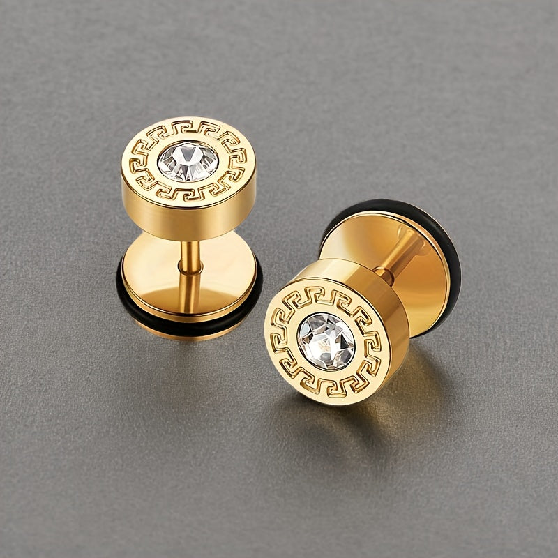 Aretes de botón Theron Keyline | Oro
