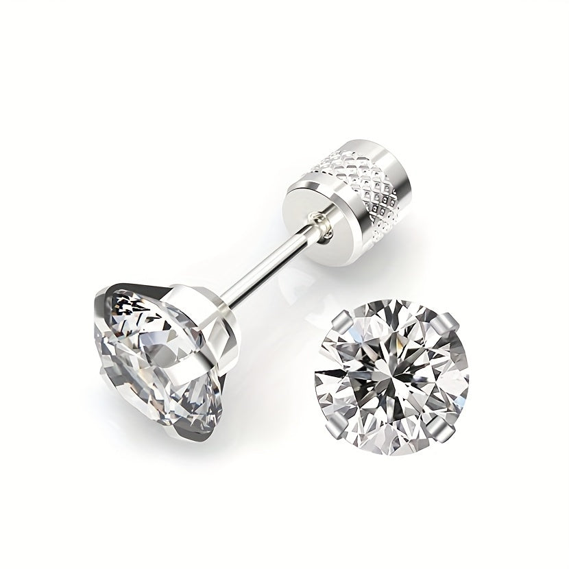Aretes Solitario Clásicos | Oro blanco