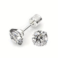 Aretes Solitario Clásicos | Oro blanco