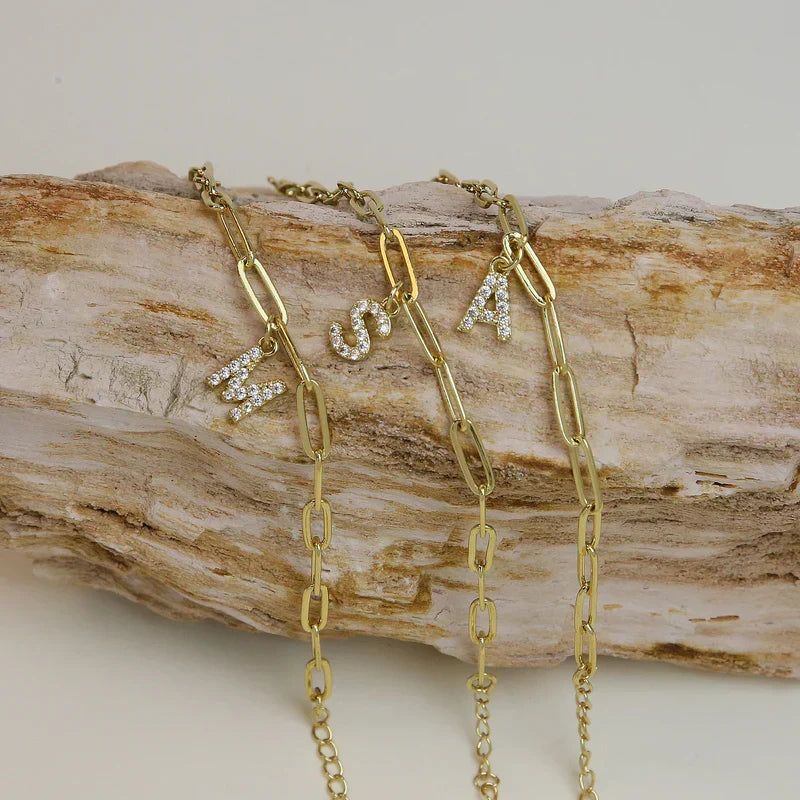 Pulsera Dije con Iniciales | Oro