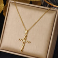 Collar Giro de Cristal con Cruz | Oro