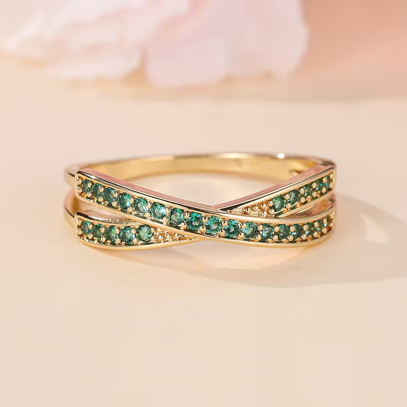 Anillo Flujo de Esmeralda | Oro