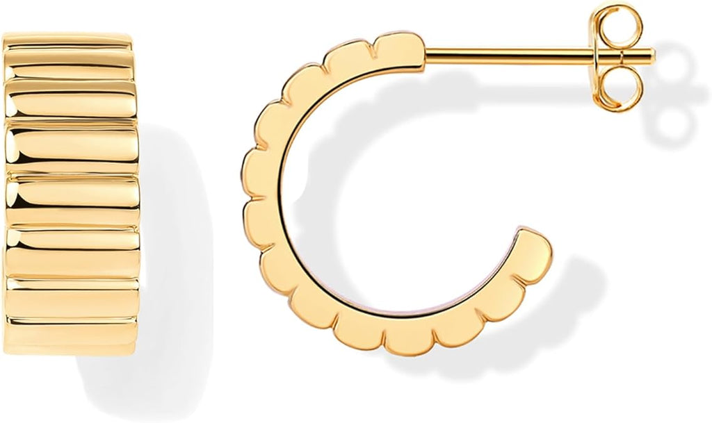 Aretes Clásicos Estriados | Oro