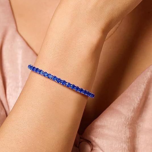 Pulsera Tenis de Zafiro | Oro blanco