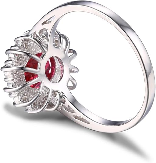 Anillo Clásico Rubí con Halo | Oro blanco