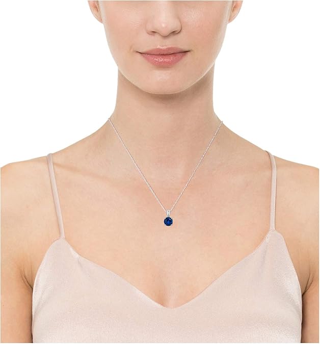 Collar con Zafiro Corte Redondo | Oro blanco