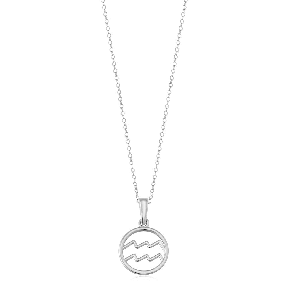 Collar con dije de signo zodiacal | Oro blanco