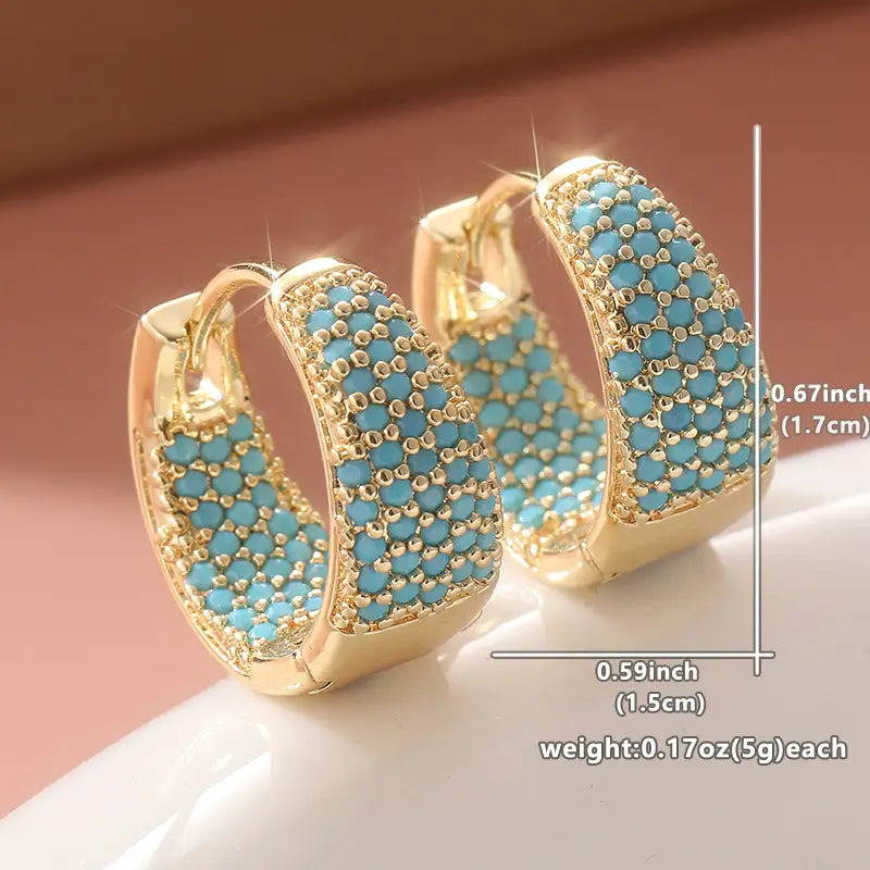 Arracadas de Turquesa con Cuentas Doradas | Oro