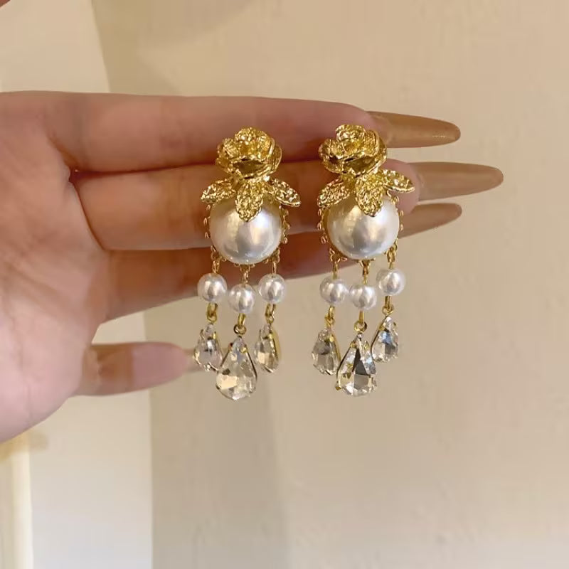 Aretes Ivoria Gota de Rocío de Perla | Oro
