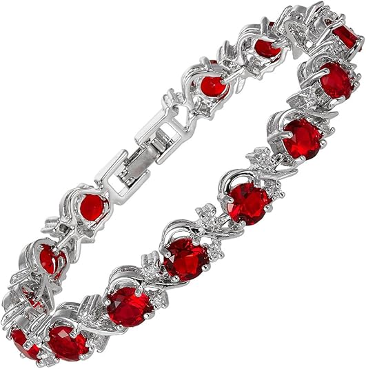Pulsera de Tenis Rubí Enredadera | Oro blanco