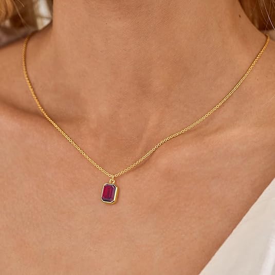 Collar en Capas con Rubí Tipo Clip | Oro