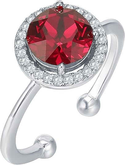 Anillo Promesa Rubí Brillo Carmesí | Oro blanco
