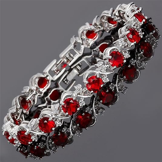 Pulsera de Tenis Rubí Enredadera | Oro blanco