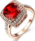 Anillo Llamativo de Rubí con Halo | Oro rosa