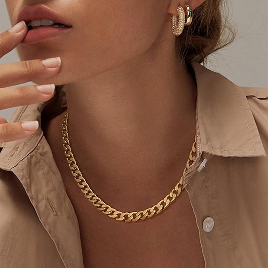 Collar Eslabón Cubano Grueso | Oro