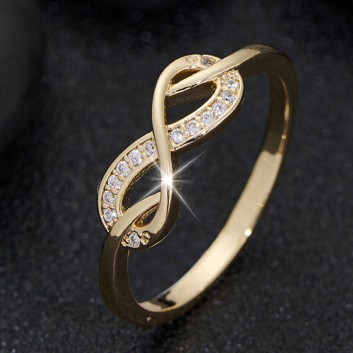 Anillo Infinito Lysette de Cristal | Oro