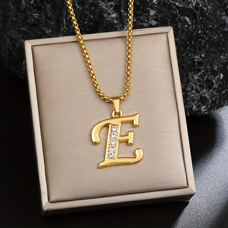 Collar con inicial de cristal | Oro
