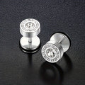 Aretes de botón Theron Keyline | Oro blanco