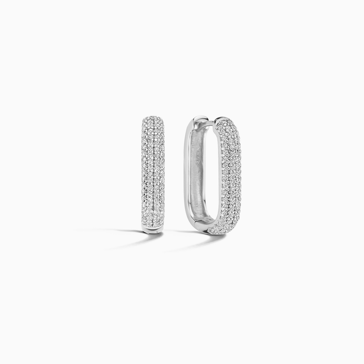 Arracadas Icon Pavé | Oro blanco