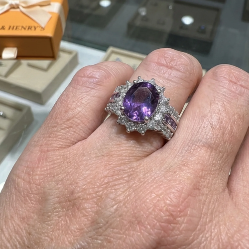 Anillo Amethyne Corona Twilight | Oro blanco