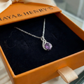 Collar Amatista Infinito con Pavé | Oro blanco