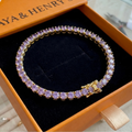 Pulsera de Tenis Amatista | Oro