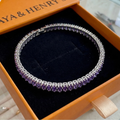 Pulsera Tenis Amatista Vertéa | Oro blanco