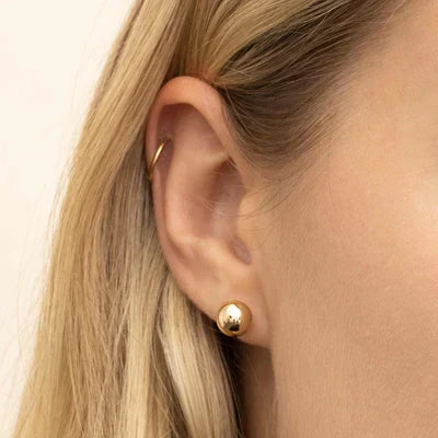Aretes de botón Have a ball | Oro blanco