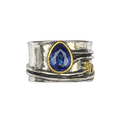 Anillo de Meditación con Gema Bohemio | Oro blanco