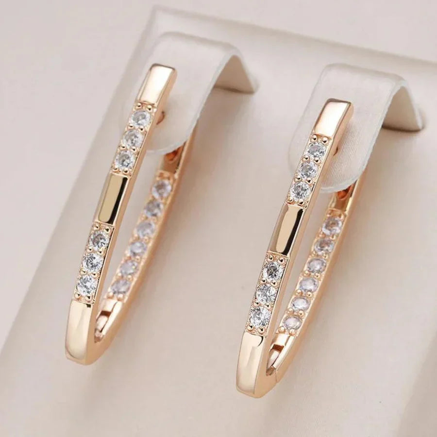 Aretes de Circonita Exquisitos | Oro blanco