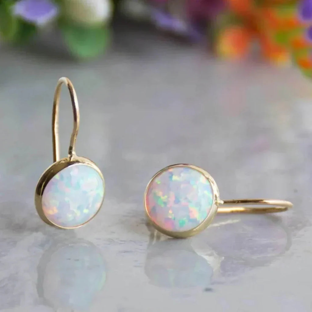 Aretes Brillo Ópalo Antiguo | Oro