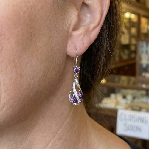 Aretes Calithra Lumen Retorcidos | Oro blanco